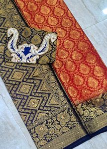 Elegant Red &amp; Gold Saree