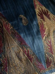 Silk Banarasi Saree Grey Blue Women's Bengali Sari