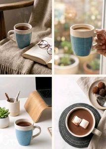 combo Stylish Blue &amp; White Ceramic Mugs