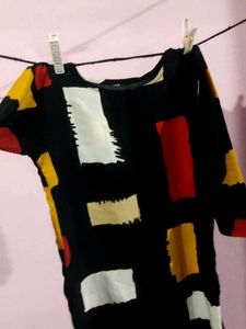 Stylish Black Kurta with Abstract Print