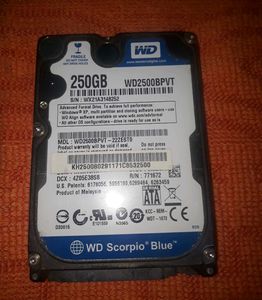 Western Digital 250GB Laptop Hard Drive