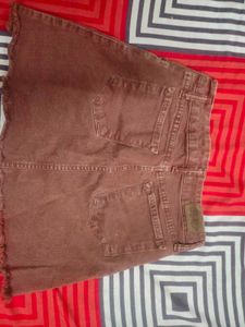 Y2k BROWN DENIM MINI SKIRT
