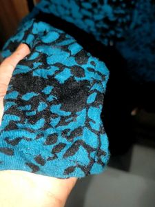 Blue &amp; Black Print Winter Long Sleeve Top