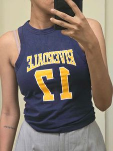 Navy Riverdale Graphic Tank Top