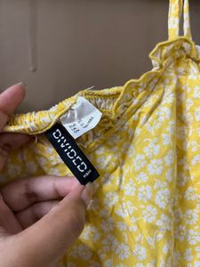 H&amp;M Yellow Floral Smocked Sundress