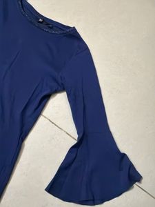 Navy Blue Long Sleeve Top