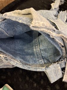 Pintresty Denim Mini fringe Bag with Star Detail