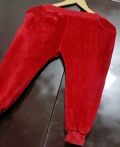 Maroon Velvet Pajami For 2- 3 Year Boy