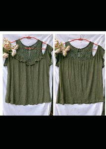 Olive Lace Top