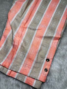 Stylish Blue Kurta Set with Striped Pants