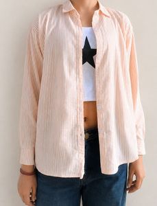 Striped Peach Oversized Shirt