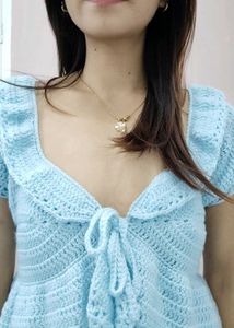 Handmade Crocheted Blue tops
