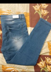 Blue Denim Jeans with Embellishments