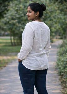White Embroidered Cotton Top