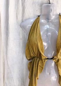 Sparkly Gold Halter Bikini Top