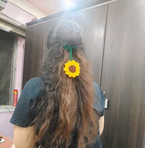 Handmade Crochet Sunflower tie