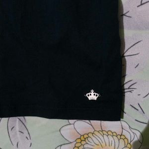 Navy Blue T-Shirt with Bow Detail