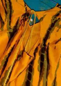 Vibrant Yellow &amp; Black Tie-Dye Gown