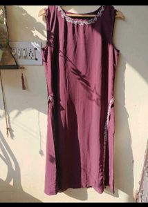 W Brand Elegant Maroon Embroidered Kurta