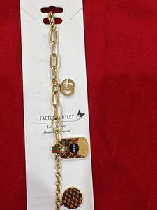 Gold Chain Bracelet with Charms
