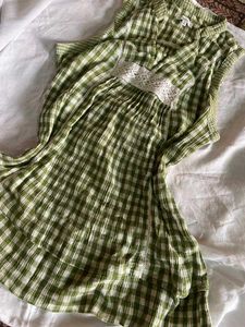 Sale !!!Bossini Green Checkered Top