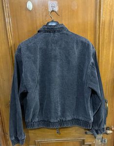 NUON WESTSIDE BLACK CHARCOAL DENIM JACKET S
