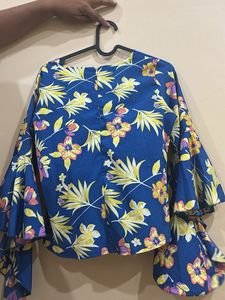 Floral print Navy blue top Women