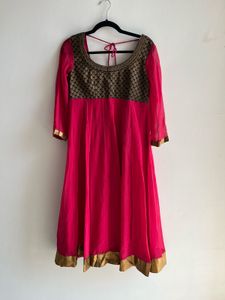 Once used Elegant Pink Anarkali Gown