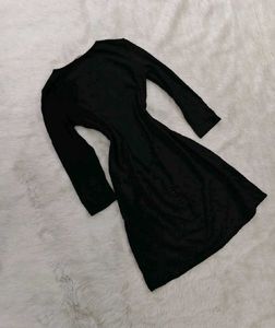 Y2k Black Dress with Ornate Print
