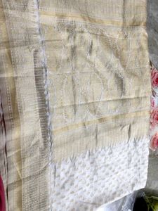 Elegant Cream Silk Saree