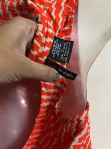 Vibrant Orange Sleeveless Blouse