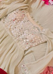 Sparkling Ethnic Gown with stylish Dup
