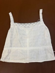White Eyelet Cami Top