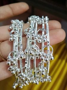 Exquisite Silver Anklets with Bells