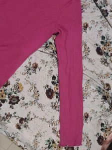 Ribbed Pink Long Sleeve Top