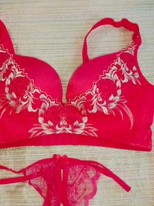 Red Bra &amp; Thong Set