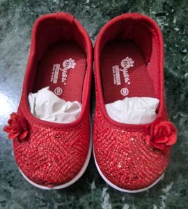 kids girls Sparkly Red Ballerina Shoes size 6