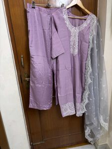 Lavender Kurta Set with Dupatta