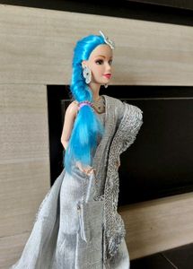 Elegant Silver Lehenga Choli doll set