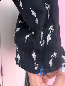 Ikkat Print Tailored Blouse Top