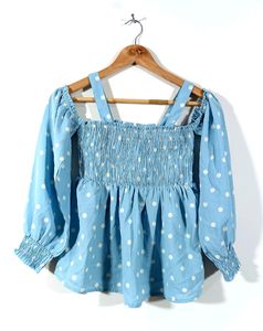 Blue Polka Dot Top (Women)