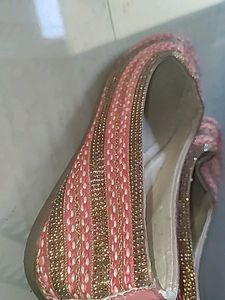 Embellished Pink &amp; Gold Flats