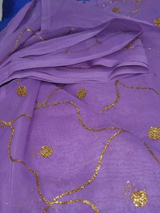 Purple saree with Gold Embellishments