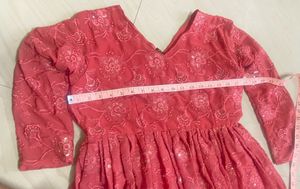 Elegant Rust Anarkali Kurta Set