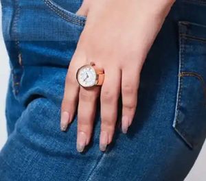 Rose Gold Quartz Ring Watch