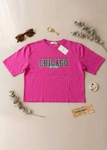 Pink Chicago Graphic T-Shirt