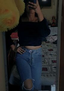 Blue Velvet Long Sleeve Top