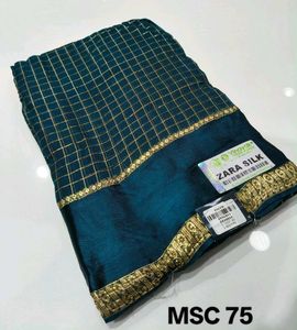 Elegant Teal Silk Saree with Gold Weave