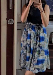Beautiful Blue Print Midi Dress