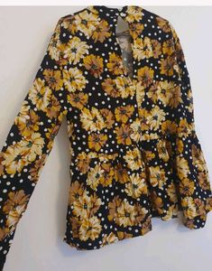 Floral Print Peplum Top